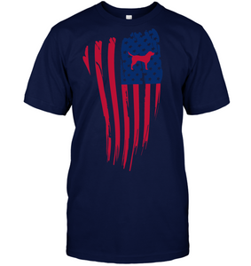American flag with Lab