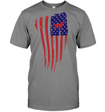 American Flag with Irish Setter