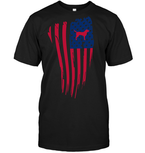 American flag with Lab